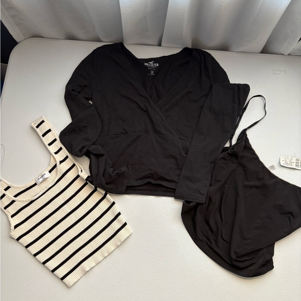 3 shirts all‎ size small! Hollister long sleeve, Topshop tank and NWT tank!